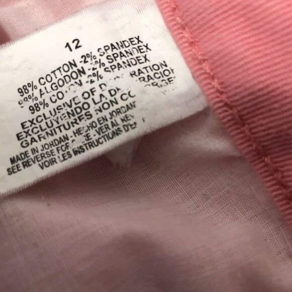 Nine West Cropped‎ Jeans Womens Size 12 Coral Pink Denim Mid Rise Skinny Stretch - Picture 4 of 9